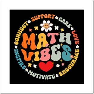 Mathematics Teacher Math Back To School Team Math Vibes Long Sleeve T-Shirt Posters and Art